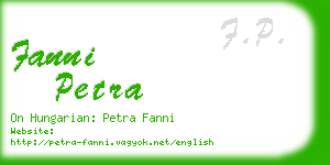 fanni petra business card